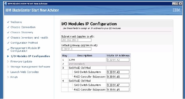Start Now Advisor - I/O Modules IP Configuration