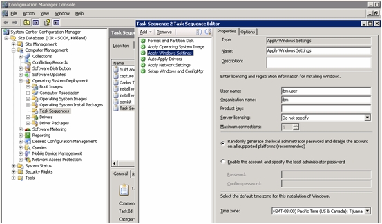 Task Sequence Editor: Apply Windows Settings