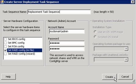 Create Server Deployment Task Sequence wizard