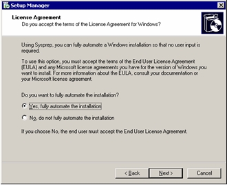 Setup Manager: License Agreement